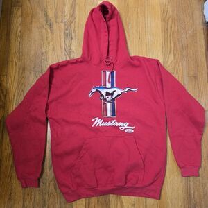 TNT Ford Mustang Hoodie Sweatshirt Adult Large Red Racing Pullover Y2K